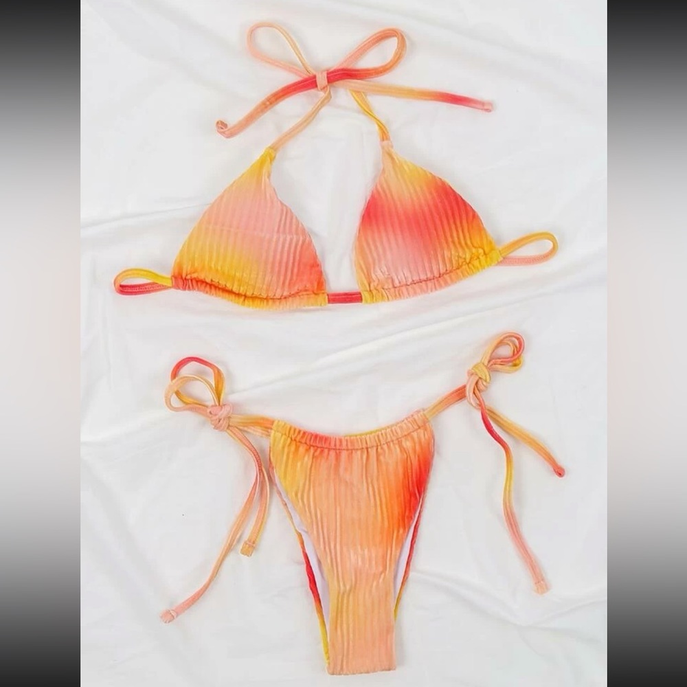 Shein Ombré Velvet String Bikini Set - Size Small